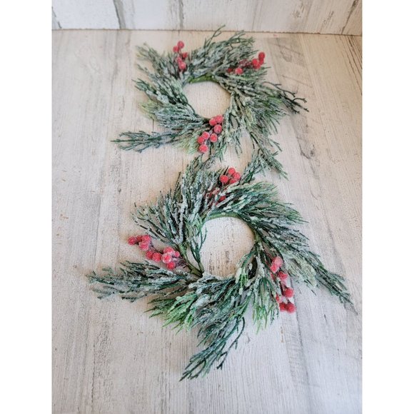 Wreath frosted cranberries mini set hanging home decor xmas - Picture 1 of 6